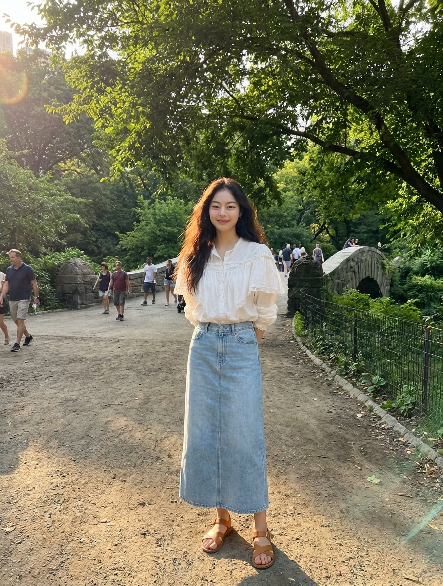 aether studio에서 생성된 센트럴 파크 패션 사진