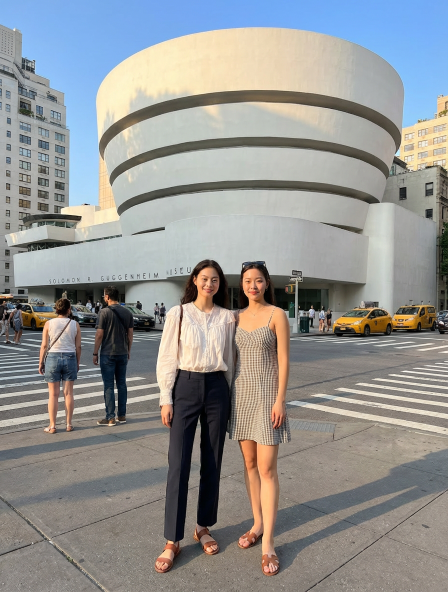구겐하임 앞 친구와 함께